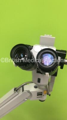 Zeiss OPMI 1-FC Colposcope with 2 x 10x/22 B Eyepieces,1 x f 300 T* Lens on Stand (Powers Up with Good Bulb) * SN 274195 * - 5