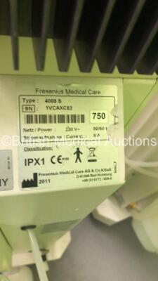 3 x Fresenius Medical Care 4008 S Dialysis Machines Software Versions 4.5 - Running Hours 09377 / 09139 / 19566 (1 x Powers Up,1 x Powers Up with Alarm,1 x Unable to Power Up Due to No Input-2 x Incomplete-See Photos) *GH* - 10