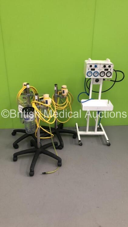 Mixed Lot Including 1 x Anetic Aid Ltd APT MK 3 Tourniquet with Hoses and 3 x OxyLitre Regulators on Stans with 4 x Suction Cups and Hoses * Asset No FS0174827 *