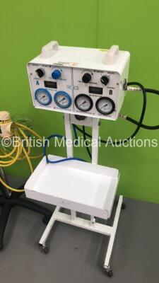 Mixed Lot Including 1 x Anetic Aid Ltd APT MK 3 Tourniquet with Hoses and 3 x OxyLitre Regulators on Stans with 4 x Suction Cups and Hoses * Asset No FS0174827 * - 3