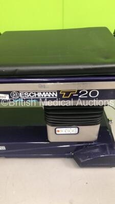 Eschmann T-20 Electric Operating Table Ref T20-221-1001 with Cushions and Controller (Powers Up and Tested Working) * SN T2AB-3F-1065 * * Mfd 2003 * * Asset No FS 0091250 * - 3