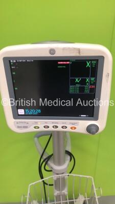 GE Dash 4000 Patient Monitor on Stand with SpO2,Temp/CO,NBP and ECG Options (Powers Up) - 2
