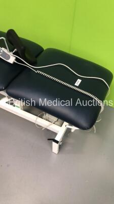 Medi-Plinth Electric 3-Way Gyne/Patient Examination Couch with Controller and Stirrups (Powers Up and Tested Working) * Asset No FS 0100220 * - 2