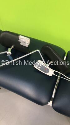 Medi-Plinth Electric 3-Way Gyne/Patient Examination Couch with Controller and Stirrups (Powers Up and Tested Working) * Asset No FS 0100220 * - 3