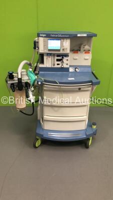 Drager Fabius GS Premium Anaesthesia Machine Software Version 3.32a Total Run Hours 2654 - Total Ventilator Hours 192 with Bellows, Absorber and Hoses (Powers Up - Missing Dial) *S/N ASBB-0102* **Mfd 2014**