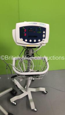 3 x Welch Allyn 53N00 Vital Signs Monitors on Stands and 1 x Philips M3046A M3 Patient Monitor with Philips M300A Multiparameter Module and Leads (All Power Up) *S/N DE00827722 / JA057806 / JA091673 / JA124384* - 6