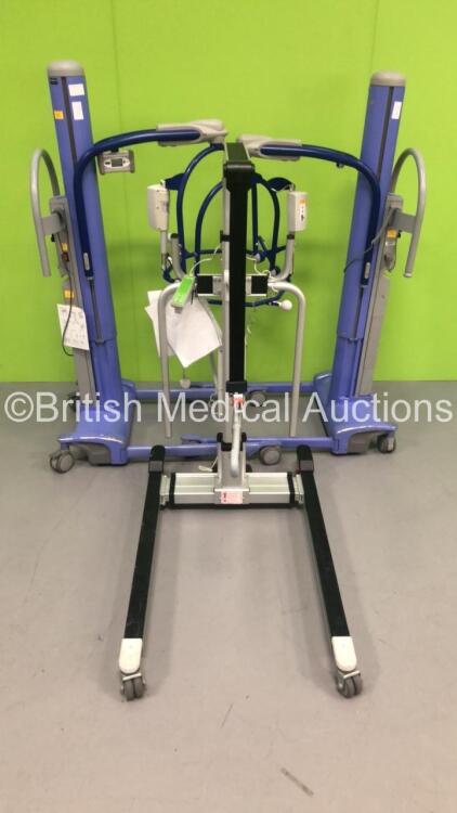 2 x Arjo Maxi Move Electric Patient Hoists with Controllers and 1 x Liko Golvo 7007 ES Electric Patient Hoist with Controller (All Power Up and Tested Working)