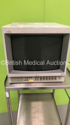 Sony Trinitron Monitor on Stainless Steel Trolley (Powers Up) - 2
