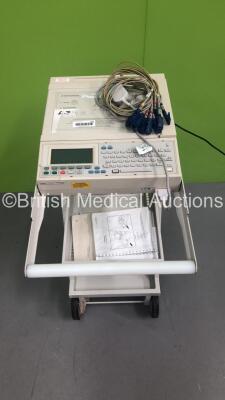 Hewlett Packard PageWriter 300 PI ECG Machine on Stand with 1 x 10-Lead ECG Lead (Powers Up)