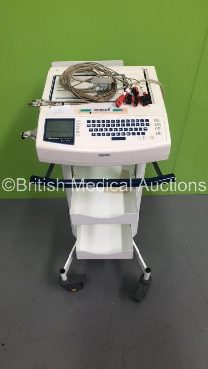 Mortara Instrument ELI 250 ECG Machine on Stand with 1 x 10-Lead ECG Lead (Powers Up)