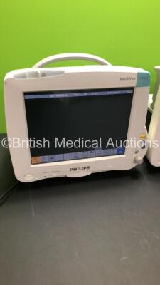 2 x Philips IntelliVue MP50 Patient Monitors Ref 862116 (Both Power Up-Marks to Screen-See Photos) * Mfd 2010 / 2009 * - 2