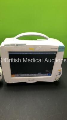 2 x Philips IntelliVue MP50 Patient Monitors Ref 862116 (Both Power Up-Marks to Screen-See Photos) * Mfd 2010 / 2009 * - 5