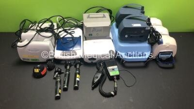 Large Mixed Lot Including 5 x Henleys Medical Salter Aire Elite Compressors,2 x PARI TurboBoy SX Compressors,3 x ResMed S8 EPR CPAP Units,1 x Medix AC 4000 Nebulizer, 1 x Beurer Nebulizer and 3 x Welch Allyn Otoscope Handpieces with Heads * SN KSN20010060