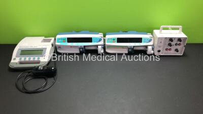 Mixed Lot Including 2 x Alaris PK Syringe Pumps (1 x CareFusion - Powers Up, 1 x Cardinal Health - No Power) 1 x BladderScan BVI-3000 with Probe (No Battery) and 1 x APC Medical Model 4170 Bedside Pacer Monitor *800508694 - 800508692 - 98403787*