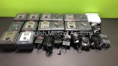 Job Lot Including 9 x Philips Respironics REMstar Auto A-Flex CPAP Units (2 x Missing Dials) 4 x System One Humidifiers, 1 x DreamStation Humidifier, 1 x Respironics REMstar A-Flex M Series CPAP Unit and 10 x Power Supplies