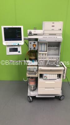 Datex-Ohmeda Aestiva/5 Anaesthesia Machine with Datex-Ohmeda SmartVent Software Version 4.8 PSVPro,Module Rack Including 1 x E-PRESTN Module with SpO2,T1,T2,P1,P2,NIBP and ECG Options *Damaged*,5 x Blank Modules,Datex-Ohmeda Monitor,Philips M1013A Gas Mod