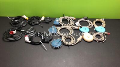 Job Lot of 10 x Fetal Transducers Including 3 x Philips Toco M1355A, 2 x Neoventa US2 Stan U32 and 2 x Neoventa Toco Stan T 31