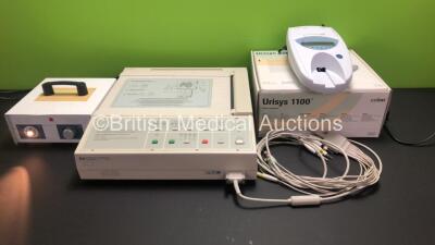 Mixed Lot Including 1 x Hewlett Packard PageWriter 100 ECG Machine with Lead, 1 x Seward Thackray Light Master Halogen Lightsource Unit and 1 x Roche Urisys 1100 Urine Analyser with Power Supply (Powers Up) *0049 - CND4748656 - UX09622056*