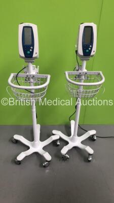 2 x Welch Allyn SPOT Vital Signs Monitors on Stands (1 x Powers Up) *S/N 201212259 / 201212250*