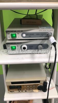 Olympus TC-C1 Clinical Trolley with Sony Trinitron Monitor, Olympus OTV-SC Digital Processor, Olympus OTV-SC Camera Head, Olympus CLH-SC Light Source and Panasonic AG-MD835 Video Cassette Recorder (Powers Up) *S/N 2000486 / 7406078 / 74043715* - 4