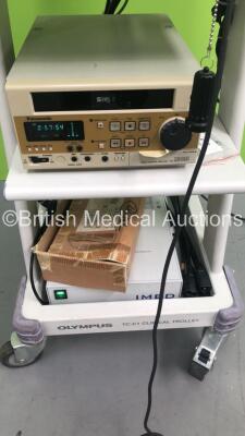 Olympus TC-C1 Clinical Trolley with Sony Trinitron Monitor, Olympus OTV-SC Digital Processor, Olympus OTV-SC Camera Head, Olympus CLH-SC Light Source and Panasonic AG-MD835 Video Cassette Recorder (Powers Up) *S/N 2000486 / 7406078 / 74043715* - 5