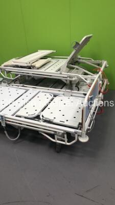 3 x Huntleigh Contura Electric Hospital Beds with Controllers (1 x Head Section Will Not Go Down - Damaged) *S/N 038828 / 10830* - 2