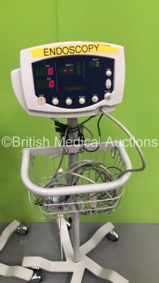3 x Welch Allyn 53N00 Vital Signs Monitors on Stands with SPO2 Finger Sensors and BP Hoses (All Power Up) S/N 024468 / 034068 / 232756* - 4