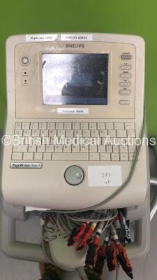 1 x Philips PageWriter Trim II ECG Machine on Stand with 10 Lead ECG Leads (Powers Up) and 1 x Welch Allyn Otoscope / Ophthalmoscope Set on Stand (2 x Handpieces - No Head - See Pictures) - 2