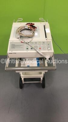 Philips PageWriter 100 ECG Machine on Stand with 10 Lead ECG Leads (Powers Up) *S/N US00720743*