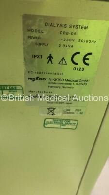3 x Nikkiso DBB-05 Dialysis Machines Software Version 3.0B - Running Hours 50240 / 53593 / 52364 (All Power Up) - 13