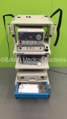 CTL Medical/Storz CS Videocart with Storz Xenon 175 201320 20 Light Source Unit,DP StarCAM-R Pal Camera Control Unit,Storz Hamou Micro-Hysteroflator 264315 20 Unit and Case (Powers Up)