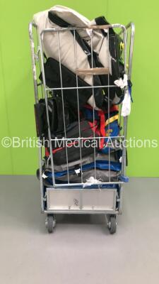 Mixed Cage Including Slide Mats, Wheelchairs and Hartwell Evac-Splint Mattresses (Cage Not Included)