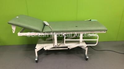 Electric Patient Examination Couch with Controller (Powers Up - Damage / Marks to Cushion - See Pictures)