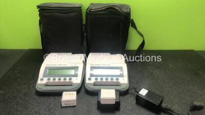 2 x Verathon BVI 3000 Bladder Scanners with 3 x Batteries and 1 x Battery Charger in Carry Bags (Both Power Up with Calibration Required Messages-See Photos) *SN 00227423, 01420964*