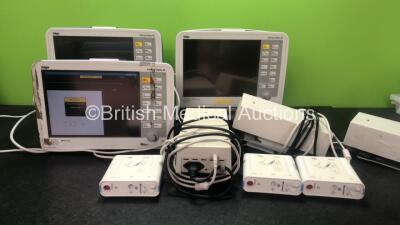 3 x Drager Infinity Delta XL Patient Monitors with 2 x Drager Infinity Docking Stations, 3 x AC Power Supplies and 3 x Drager ETCO2 Microstream Modules (2 Power Up, 1 No Power, 2 with Damage-See Photos) *SN 6001560877, 6004250475, SIO431000375, M1203010