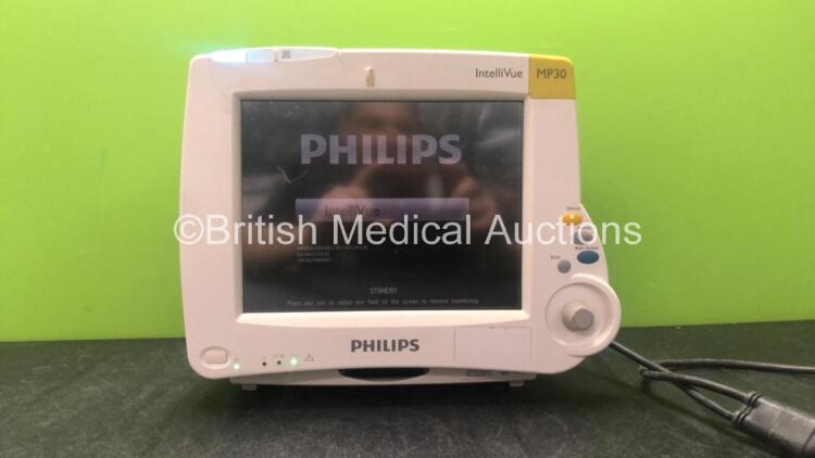 Philips Intellivue MP30 Patient Monitor (Powers Up with Missing Covers and Cracked Casing-See Photos)