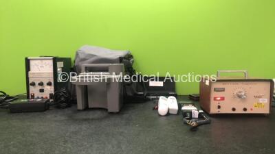 Mixed Lot Including 1 x Farnell Instruments Stabilised Power Supply (Powers Up) 1 x DeVilbiss Suction Unit with 1 x AC Power Supply in Carry Bag (Powers Up) 1 x RS Testo 110 Temperature Testing Unit (Powers Up) 1 x Braun ThermoScan Thermometer (Untested D