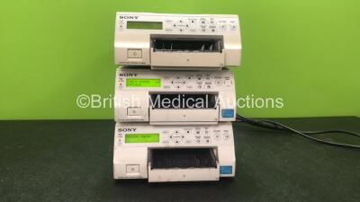 3 x Sony UP-25MD Color Video Printers (All Power Up,1 with Damaged Print Button-See Photo)