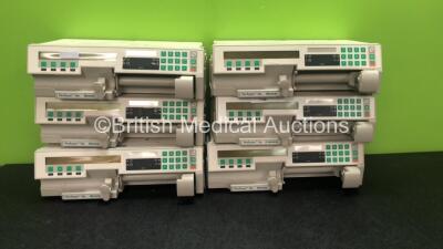 6 x Braun Perfusor fm Syringe Pumps (All Power Up with Alarm In German)