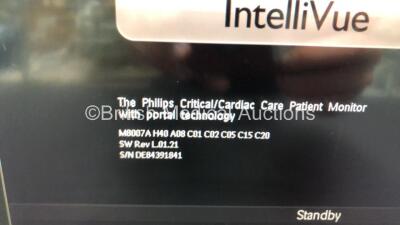 2 x Philips IntelliVue MP70 Touchscreen Patient Monitors *Mfds - 10/2009 and 02/2007, SW-REVs L.01.21* (Both Power Up, 1 x Missing Dial - See Photo) - 4