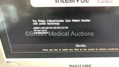 2 x Philips IntelliVue MP70 Touchscreen Patient Monitors *Mfds - 02/2007, SW-REVs L.01.21* (Both Power Up) - 6