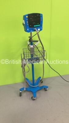 GE Carescape V100 Vital Signs Monitor on Stand with BP Hose (Powers Up) *S/N SDT08350322SP* - 3