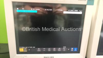 2 x Philips IntelliVue MP70 Touchscreen Patient Monitors *Mfds - 02/2007 and 04/2008, SW-REVs L.01.21* (Both Power Up) - 5