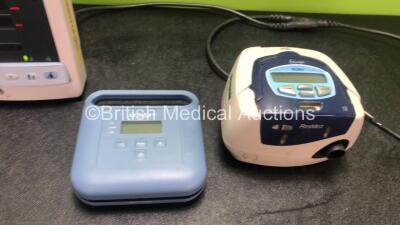 Mixed Lot Including 1 x Ombra Table Top Compressor (Powers Up) 1 x Mindray Datascope Duo Patient Monitor (Powers Up with Blank Display) 1 x ResMed Escape CPAP Unit (Powers Up) 1 x Olympus 5 mm Cannula and 1 x idrostar + - 3