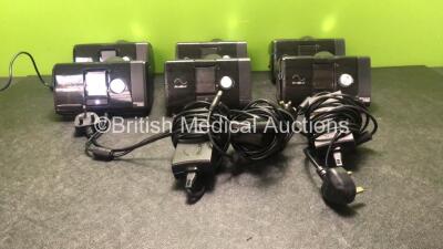 6 x ResMed AirSense 10 CPAP Units with 4 x AC Power Supplies (All Power Up 4 with Missing Covers-See Photo)