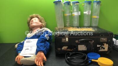 Mixed Lot Including 1 x Laerdal External Cardiac Compression Manikin in Carry Case, 1 x Eschmann Footswitch and 2 x Hospira 43445-61-01 Cups