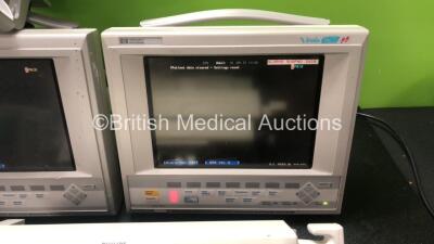 Job Lot Including 2 x Agilent Ref M1205A Patient Monitors (Both Power Up, 1 with Faulty and Damaged Screen-See Photo) 1 x Hewlett Packard Viridia 24CT Patient Monitor (Powers Up)2 x Philips M3081 Connection Leads, 3 x Hewlett Packard M1041A Module Racks w - 4