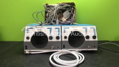 Mixed Lot Including 2 x Valleylab OptiMumm Smoke Evacuator Units (Both Power Up with Missing Filters) 1 x SMS Hose and Various Patient Monitoring Cables