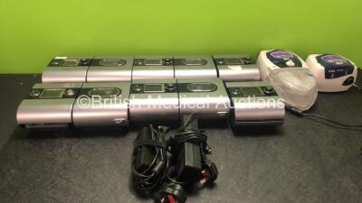 Job Lot of CPAP Units Including 2 x ResMed S9 VPAP ST Units, 3 x ResMed S9 Escape CPAP Units, 1 x ResMed S9 AutoSet CPAP Unit, 4 x ResMed H5i Humidifier Units and 3 x AC Power Supplies (All Power Up) 1 x ResMed VPAP IV CPAP Unit (Powers Up) 1 x ResMed VPA