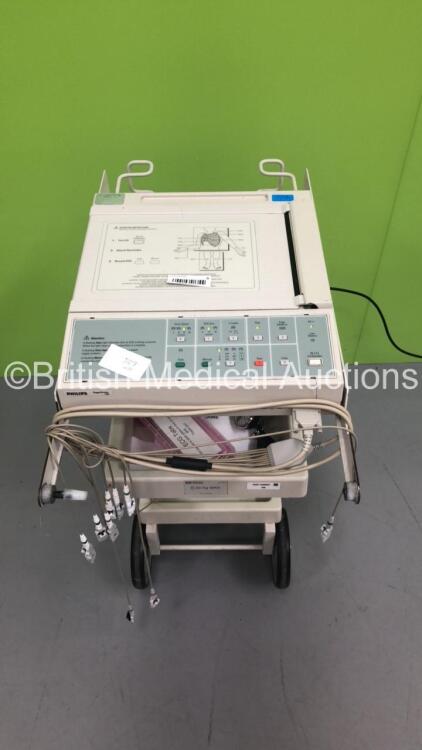 Philips PageWriter 100 ECG Machine on Stand with 1 x 10-Lead ECG Lead (Powers Up)